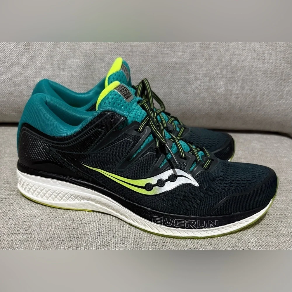 Saucony Black and Lime Athletic Shoes
